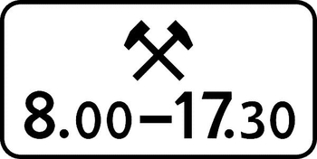 8.5.6 время действия (II типоразмер, пленка А коммерческая) - Дорожные знаки - Знаки дополнительной информации - Магазин охраны труда и техники безопасности stroiplakat.ru